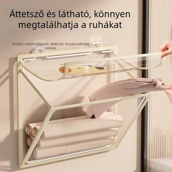 Fürdőszobai falra szerelhető tároló, összecsukható, fúrás nélküli, PVC rendező, modell SND6039