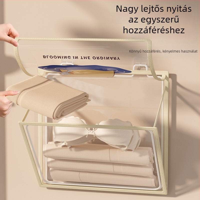 Fürdőszobai falra szerelhető tároló, összecsukható, fúrás nélküli, PVC rendező, modell SND6039