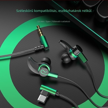 Vezetékes Type-C fejhallgató íves csatlakozóval, fülben illeszkedő, kompatibilis Oppo/Huawei