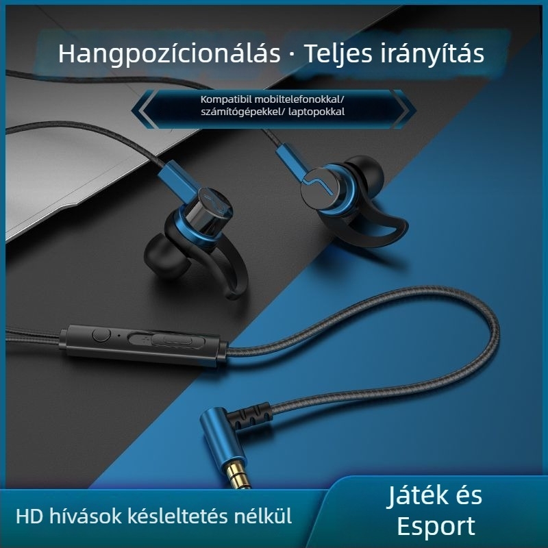 Vezetékes Type-C fejhallgató íves csatlakozóval, fülben illeszkedő, kompatibilis Oppo/Huawei