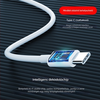 X2 In-Ear Digitális fejhallgató USB-C csatlakozóval, vezetékes mikrofonnal, 1,2 m kábel, frekvencia-válasz 97, torzítás 2%