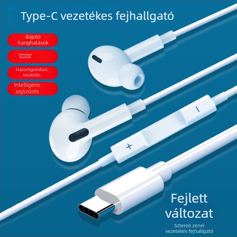 X2 In-Ear Digitális fejhallgató USB-C csatlakozóval, vezetékes mikrofonnal, 1,2 m kábel, frekvencia-válasz 97, torzítás 2%