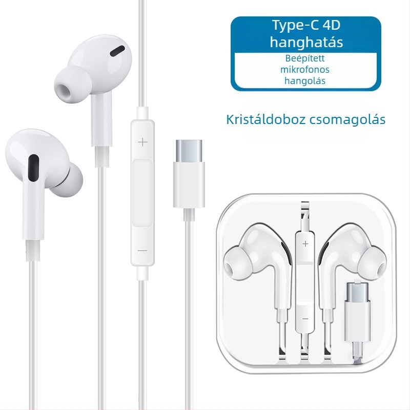 X2 In-Ear Digitális fejhallgató USB-C csatlakozóval, vezetékes mikrofonnal, 1,2 m kábel, frekvencia-válasz 97, torzítás 2%