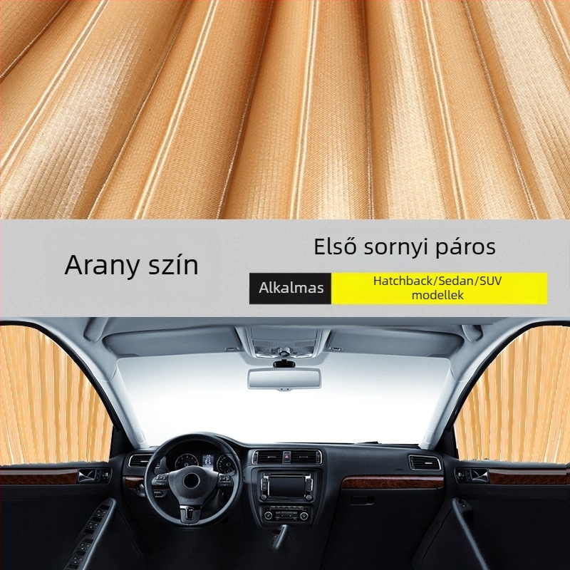 Autóablak árnyékoló függöny, nylon háló, tömör átlátszatlan, sínrendszer, mágneses, automatikus teleszkópos