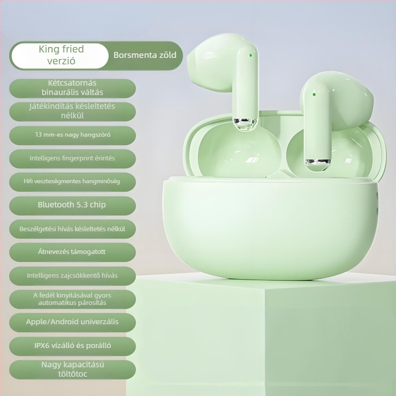 Vezeték nélküli in-ear fejhallgató digitális zajcsökkentéssel, Bluetooth 5.0, digitális kijelző, akár 4 óra üzemidő, 10 m hatótávolság