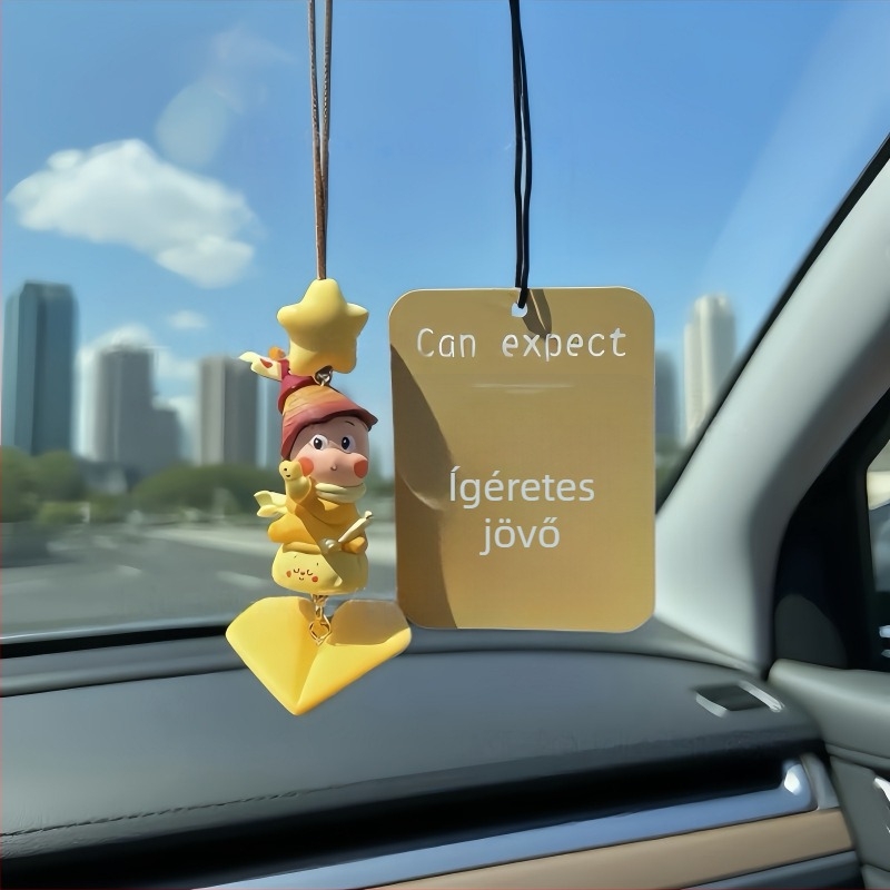 Autó tükrére szerelhető talizmán — Cartoon Star Man Paper Plane sorozat, PVC anyag, testreszabható, belső dekoráció, autó kiegészítő