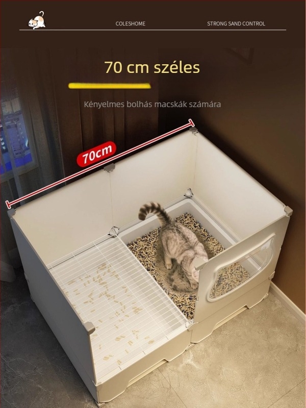 Macskaalom szekrény, folyosó típusú fröccsenés elleni, félig zárt kivitel, PVC anyag