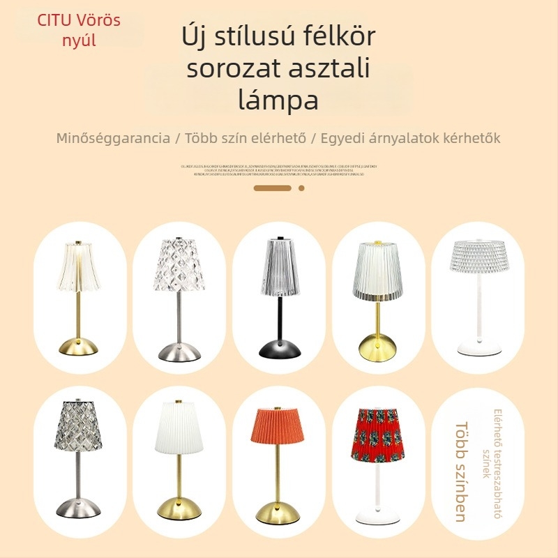 Íróasztali lámpa, félkör modell, vas művészeti kivitel, testreszabható, hálószobai éjjeli lámpa