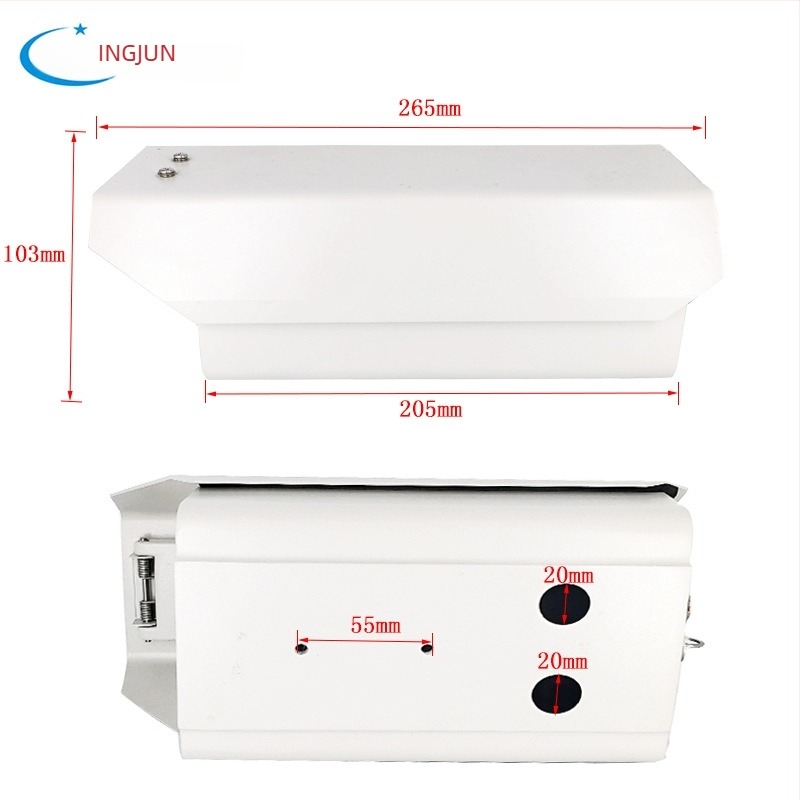 F08 alumíniumötvözetből készült kuboid kameraház, táblafelismerésre, kültéri felhelyezés, eső- és porálló védőfedél