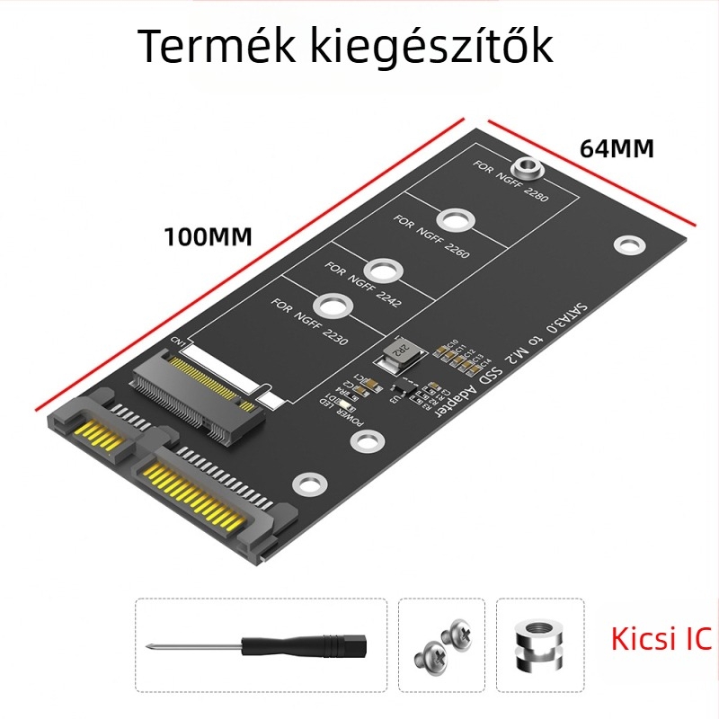 LCCT 23HD18-RTK MSATA NGFF to SATA3 külső SSD-ház, M.2 SATA protokoll adapter, anyag alumíniumötvözet + ABS, SATA 3.0 interfész, 6 Gbps