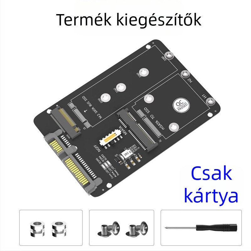 LCCT 23HD18-RTK MSATA NGFF to SATA3 külső SSD-ház, M.2 SATA protokoll adapter, anyag alumíniumötvözet + ABS, SATA 3.0 interfész, 6 Gbps
