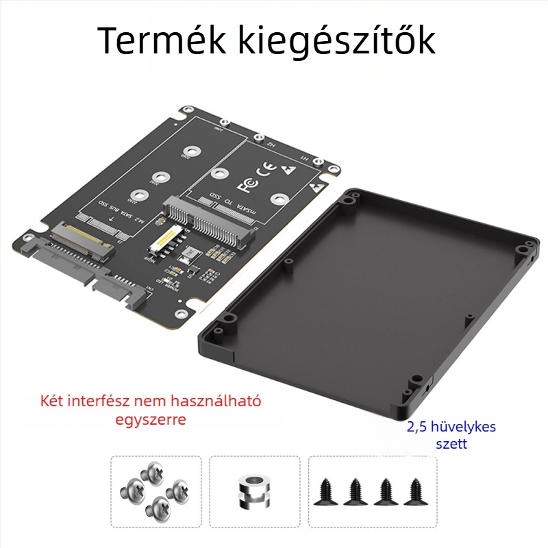 LCCT 23HD18-RTK MSATA NGFF to SATA3 külső SSD-ház, M.2 SATA protokoll adapter, anyag alumíniumötvözet + ABS, SATA 3.0 interfész, 6 Gbps