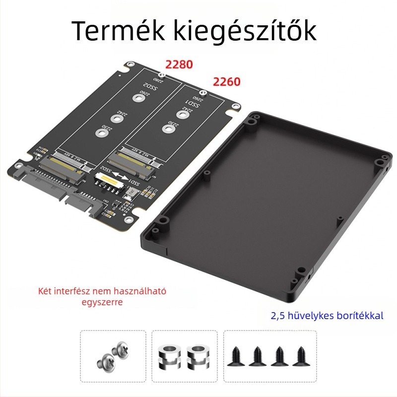 LCCT 23HD18-RTK MSATA NGFF to SATA3 külső SSD-ház, M.2 SATA protokoll adapter, anyag alumíniumötvözet + ABS, SATA 3.0 interfész, 6 Gbps
