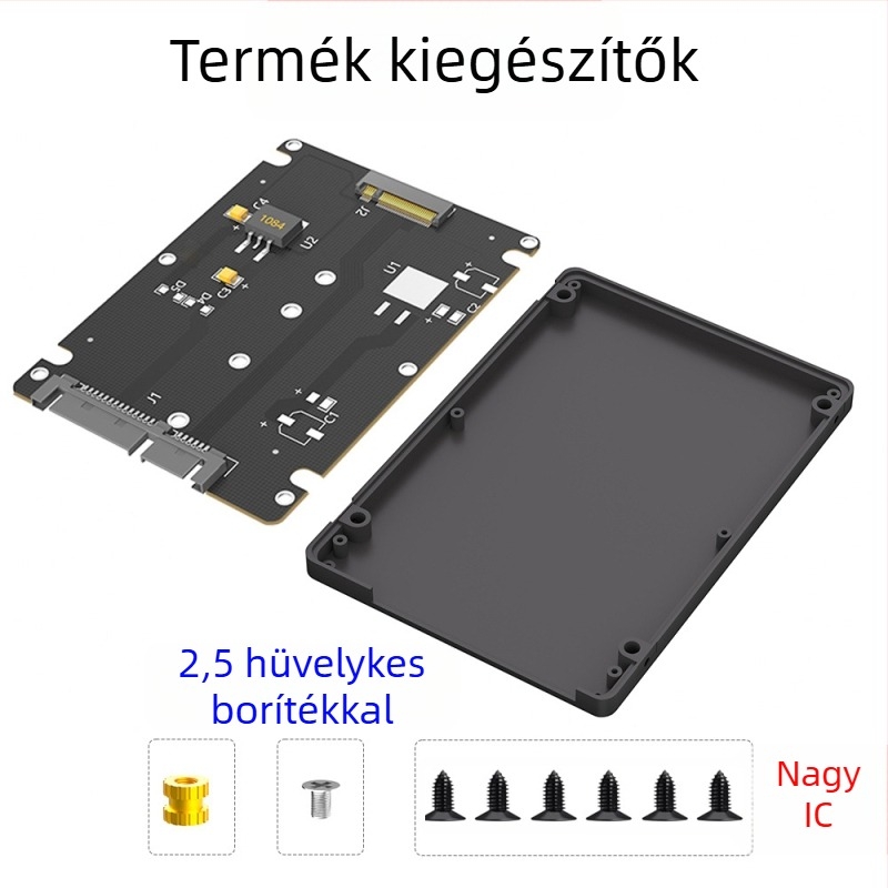 LCCT 23HD18-RTK MSATA NGFF to SATA3 külső SSD-ház, M.2 SATA protokoll adapter, anyag alumíniumötvözet + ABS, SATA 3.0 interfész, 6 Gbps