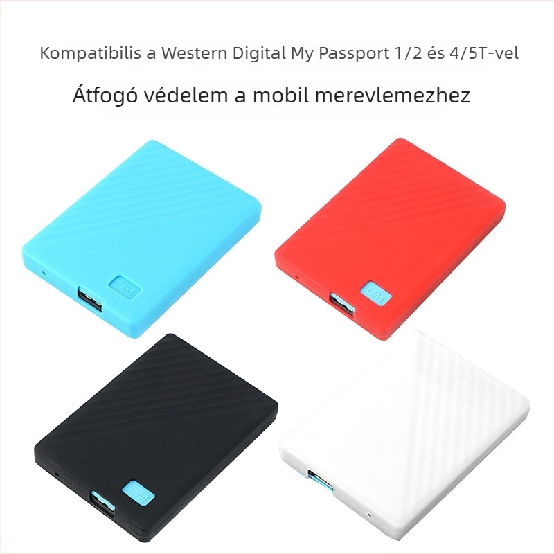 WD My Passport 1/2/4/5TB külső merevlemezhez silikon védőhüvely — PUPUQIAN, testreszabható logó, testreszabható csomagolás