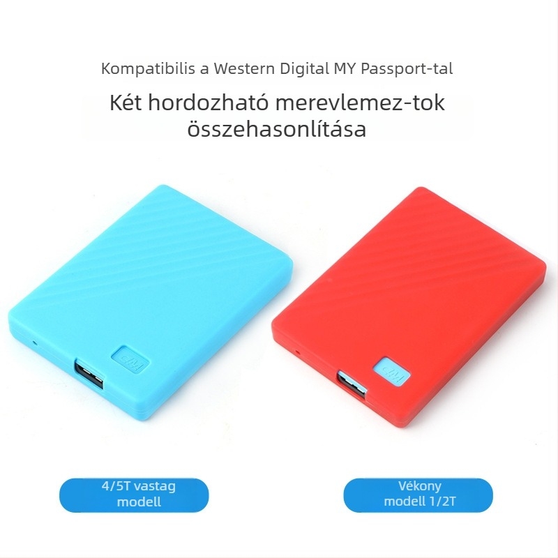 WD My Passport 1/2/4/5TB külső merevlemezhez silikon védőhüvely — PUPUQIAN, testreszabható logó, testreszabható csomagolás