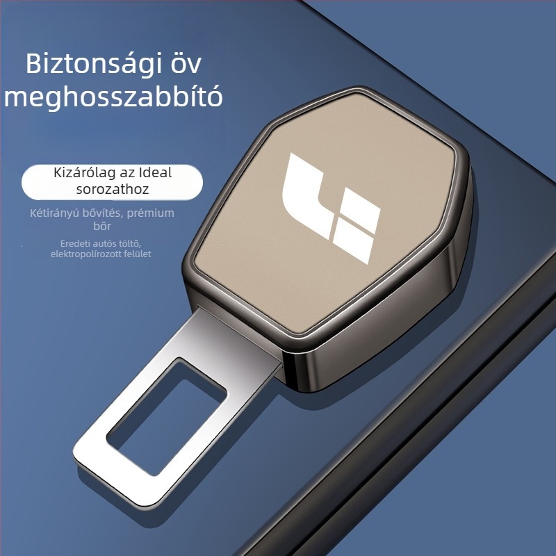 Biztonsági öv csat hosszabbító, villás fej, fém, autó belső dekoráció, modell L7L8L9L6