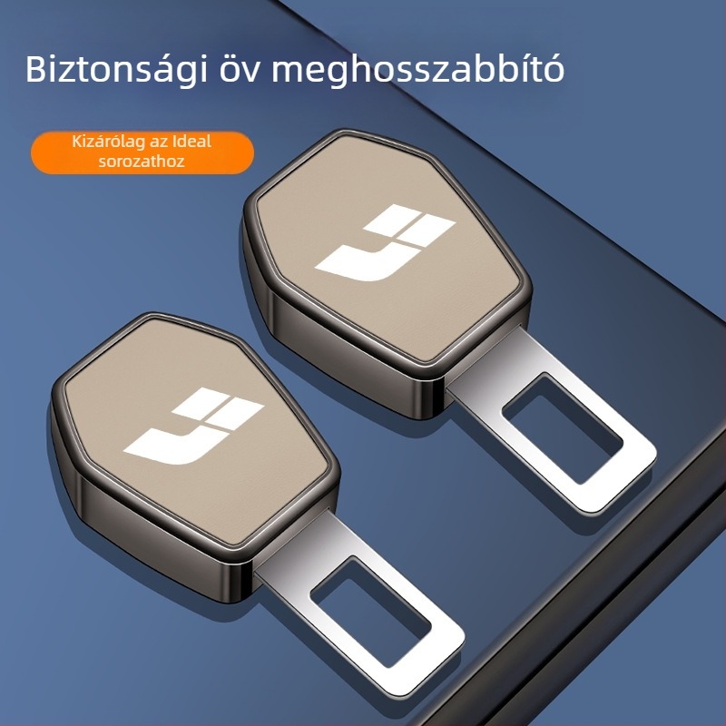 Biztonsági öv csat hosszabbító, villás fej, fém, autó belső dekoráció, modell L7L8L9L6