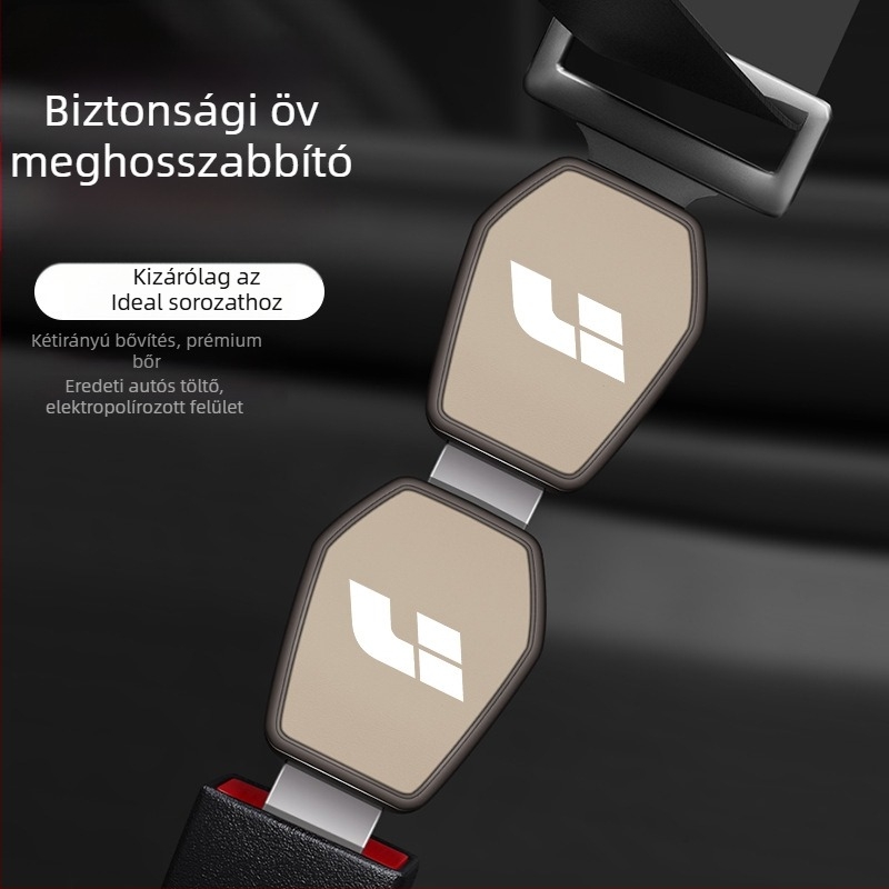 Biztonsági öv csat hosszabbító, villás fej, fém, autó belső dekoráció, modell L7L8L9L6