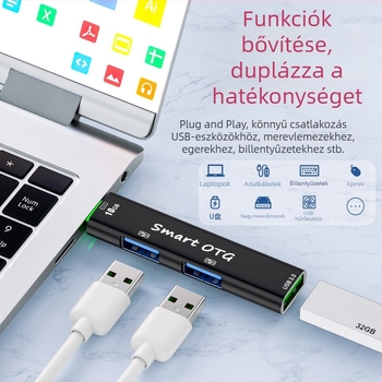 Jaya 319 USB-C hub 1 bemenet, 3 kimenet, 10Gbps, tápellátás nélkül
