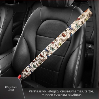 Autóöv vállvédő — len anyagú, rajzfilmszerű stílus, Hand in Hand, modell 001
