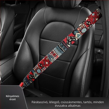 Autóöv vállvédő — len anyagú, rajzfilmszerű stílus, Hand in Hand, modell 001
