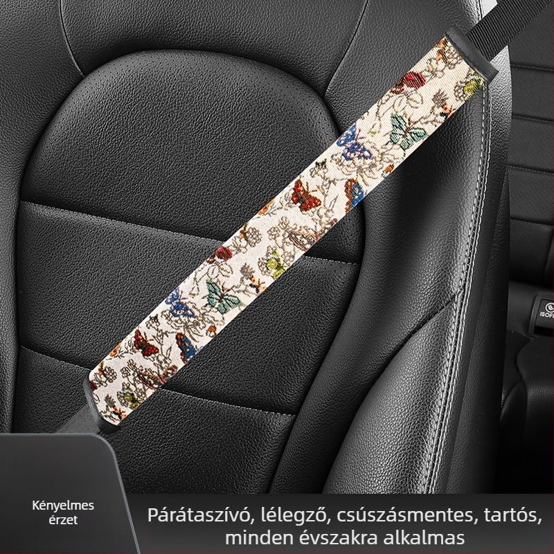Autóöv vállvédő — len anyagú, rajzfilmszerű stílus, Hand in Hand, modell 001