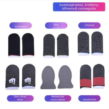 Érintőképernyős játékujjvédő – szénszálas, réz- és fémes rostok, ultra vékony, 10 g, logó nyomtatás, testreszabható