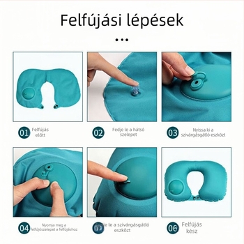 U-alakú nyakpárna utazáshoz, hordozható, összecsukható, bolyhos felülettel