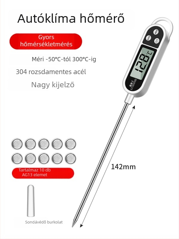 Autóklíma-termosztály detektor - digitális hőmérséklet-tesztelő szenzoros mérő a levegő kimenetére
