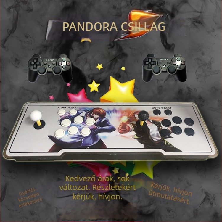 3D Pandora Moonlight Treasure Box – 16GB memória, eredeti szoftver, A7 operációs rendszer, PS3-kompatibilis, dupla joystickos harci arcade