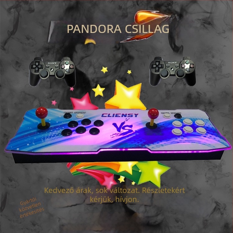 3D Pandora Moonlight Treasure Box – 16GB memória, eredeti szoftver, A7 operációs rendszer, PS3-kompatibilis, dupla joystickos harci arcade