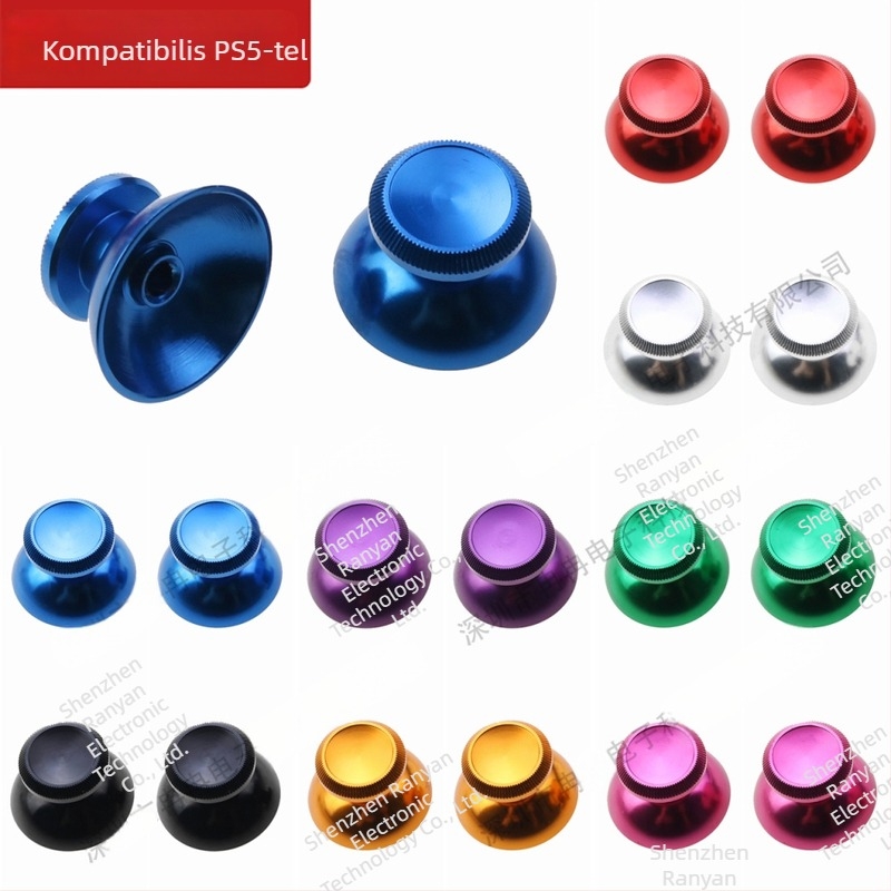 Fém gombafejű joystick sapkák PS5/PS4/Xbox One-hoz, alumínium ötvözet, 1 pár, súly 11 g