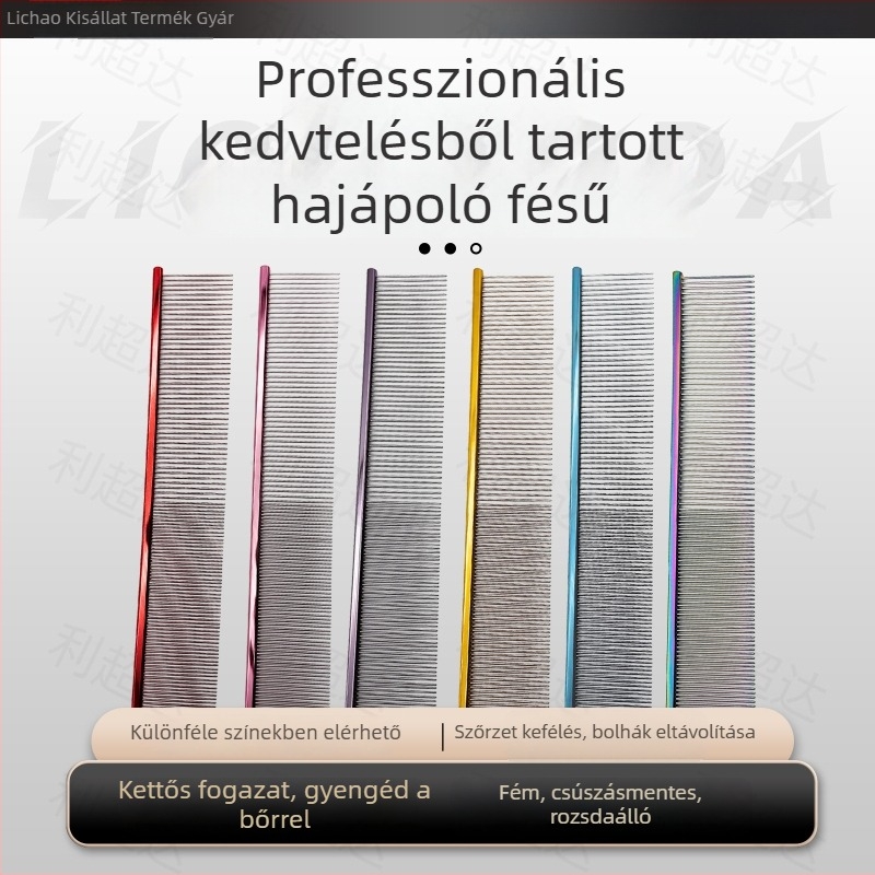 Li Chaoda több színű háziállat-ápoló fésű macskáknak és kutyáknak, professzionális fésű a laza szőr eltávolításához