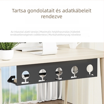 Asztal alatti kábelrendező – Shell Stone, hidegen hengerelt acél, egyszerű tekerőmechanizmus, alkalmas aljzatokhoz és töltőkábelekhez