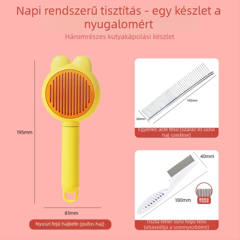 Állat alakú rozsdamentes acél fésű hosszú szőrű macskáknak – Shepherd Spirit
