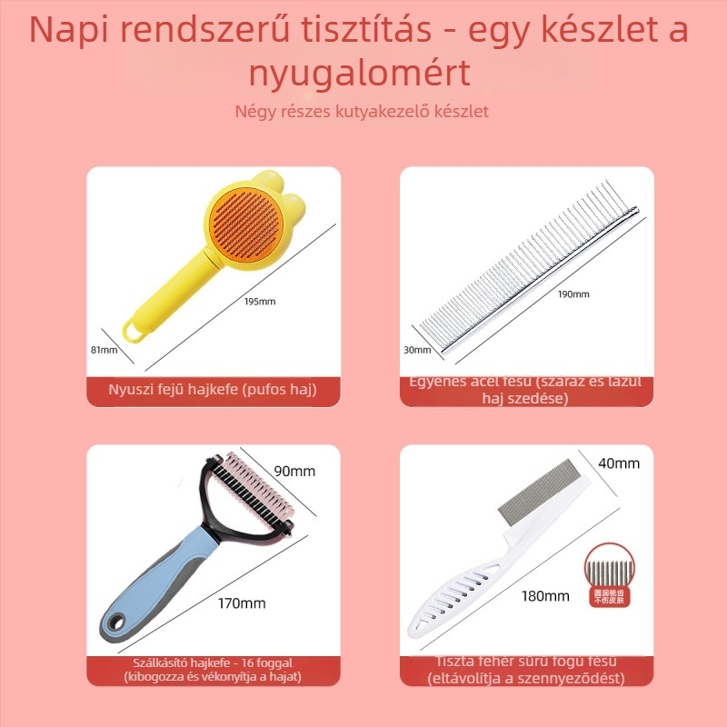 Állat alakú rozsdamentes acél fésű hosszú szőrű macskáknak – Shepherd Spirit