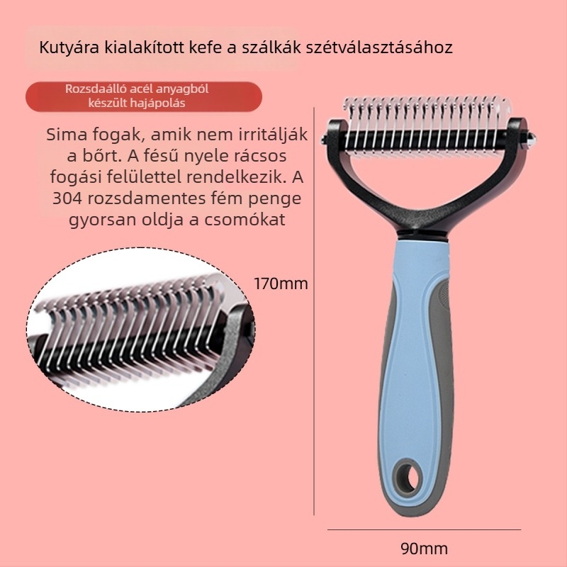 Állat alakú rozsdamentes acél fésű hosszú szőrű macskáknak – Shepherd Spirit