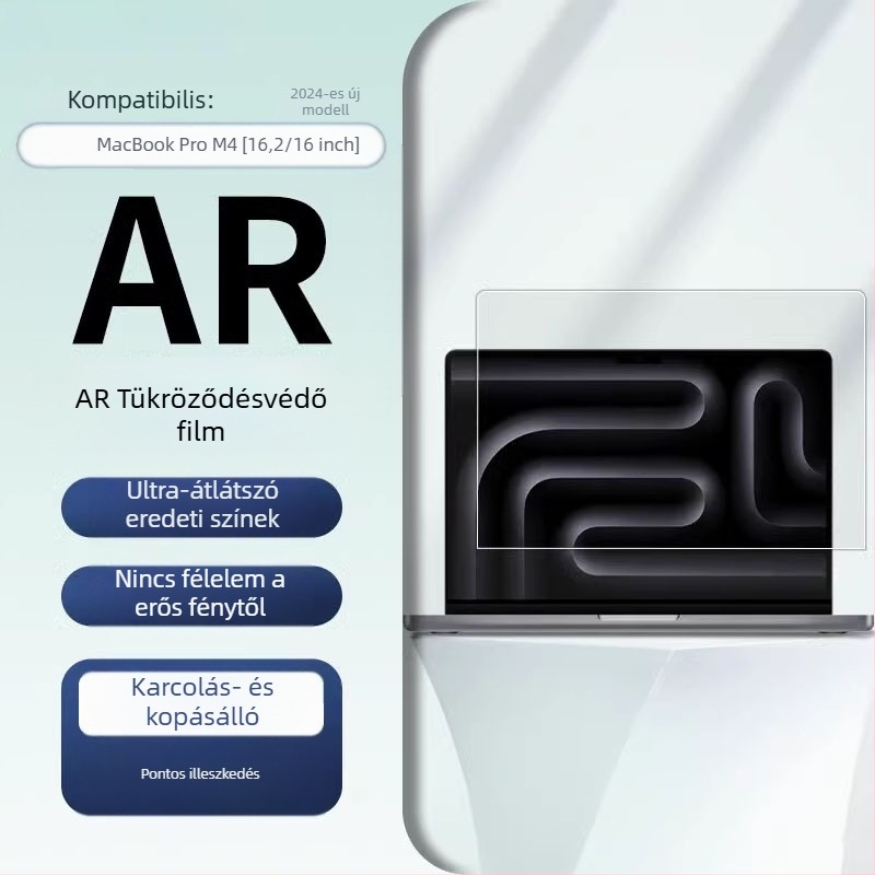 MacBook képernyővédő fólia AR bevonattal, HD felbontású, elektroplating bevonat, kompatibilis MacBook Air és Pro