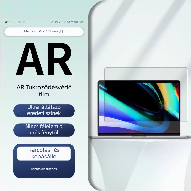 MacBook képernyővédő fólia AR bevonattal, HD felbontású, elektroplating bevonat, kompatibilis MacBook Air és Pro