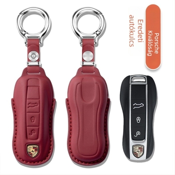 Porsche kulcstartó tok — marhabőr, C.bliss, testreszabható