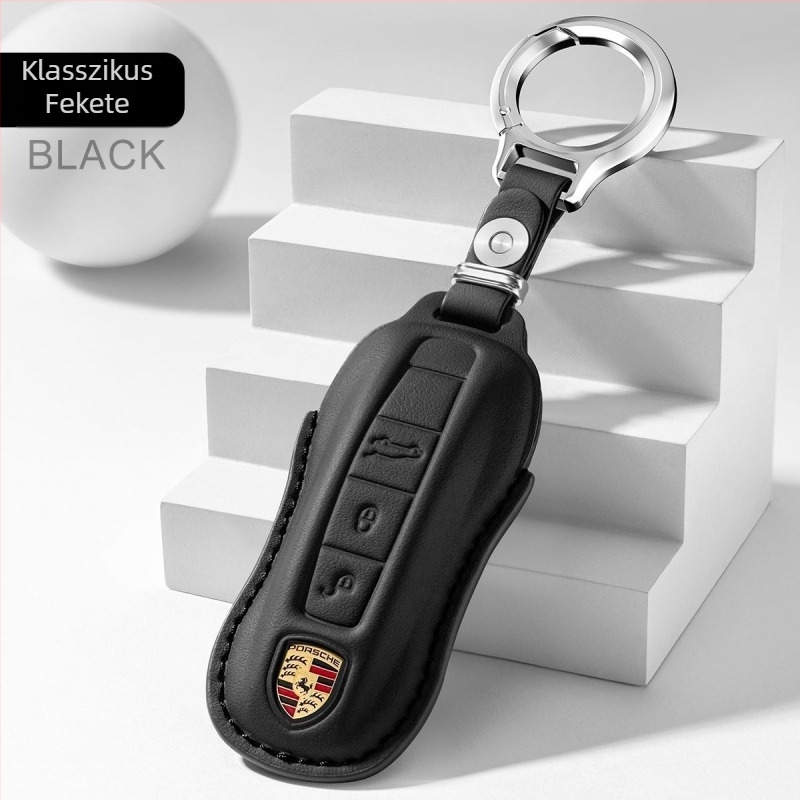 Porsche kulcstartó tok — marhabőr, C.bliss, testreszabható