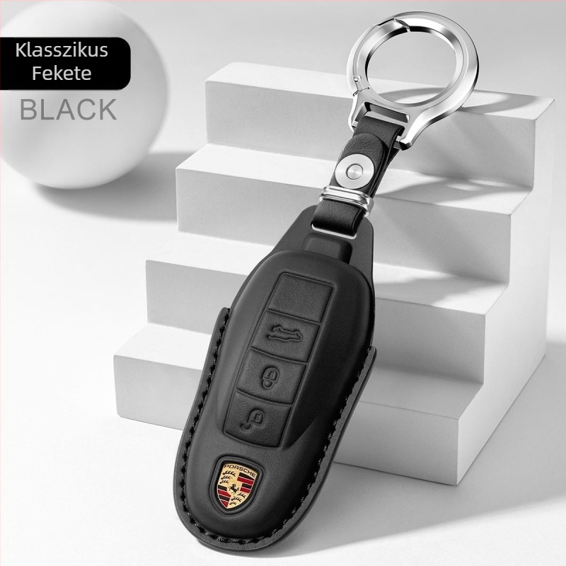 Porsche kulcstartó tok — marhabőr, C.bliss, testreszabható