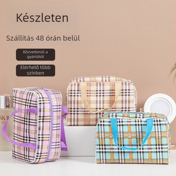 Bőr sminktáska utazáshoz, téglalap alakú - Modell 912, utazási tárolás, smink tárolás