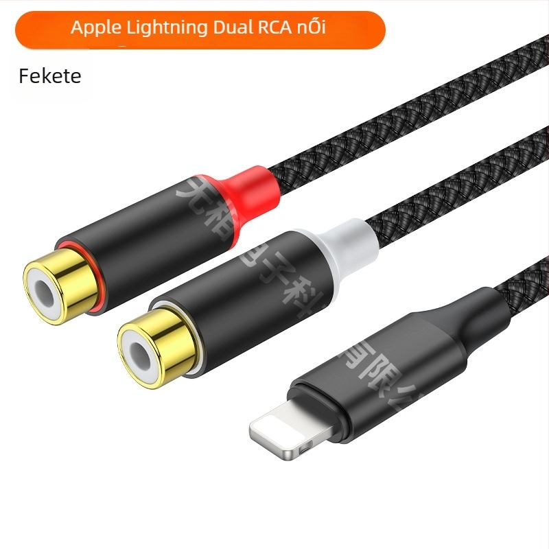 USB-C–ről 3,5 mm-es sztereó adapterkábellel, két RCA női kimenettel, aranyozott, réz vezető, OEM elérhető