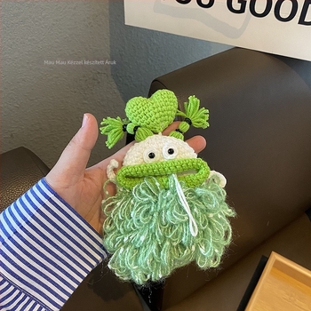 Uniszex autókulcs tok, gyapjúból kézzel szőtt, anime mintás, street-stílus, kézzel készített