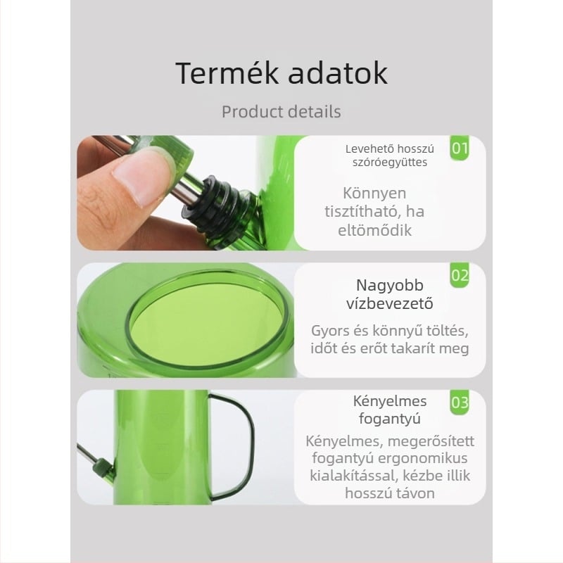 Házi kertészkedéshez hosszúcsövű öntöző kanna permetező fejjel; öntöző eszköz (Típus: kanna/öntöző kanna/szóró; Kapacitás: részletek; Anyag: Egyéb)