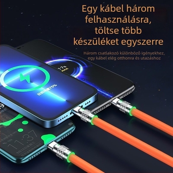 120W gyors töltésű Power Bank adatkábel Apple, Huawei, Oppo, Xiaomi, Vivo számára