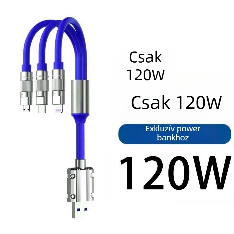 120W gyors töltésű Power Bank adatkábel Apple, Huawei, Oppo, Xiaomi, Vivo számára