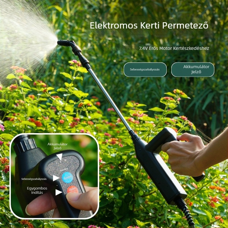7,4V magas teljesítményű hordozható újratölthető permetező, dezinfekcióhoz és öntözéshez